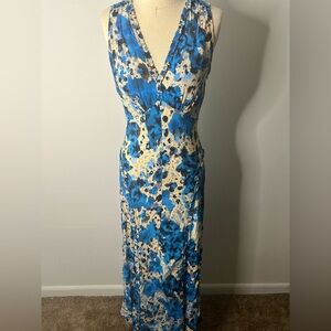 Jigsaw Blue and Cream Maxi Dress